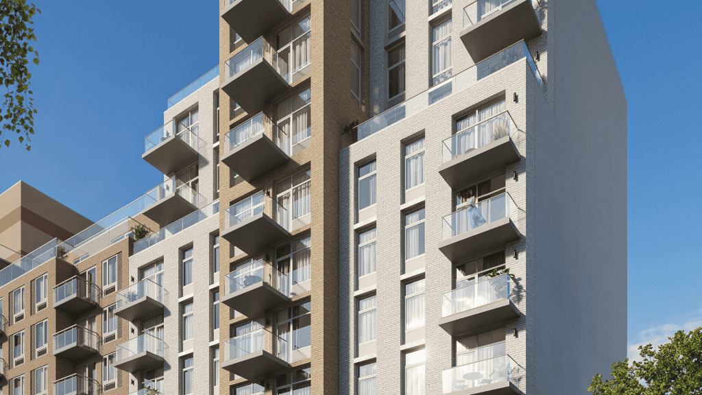 Exterior 3D rendering services for multi-family residential development in Queens NY