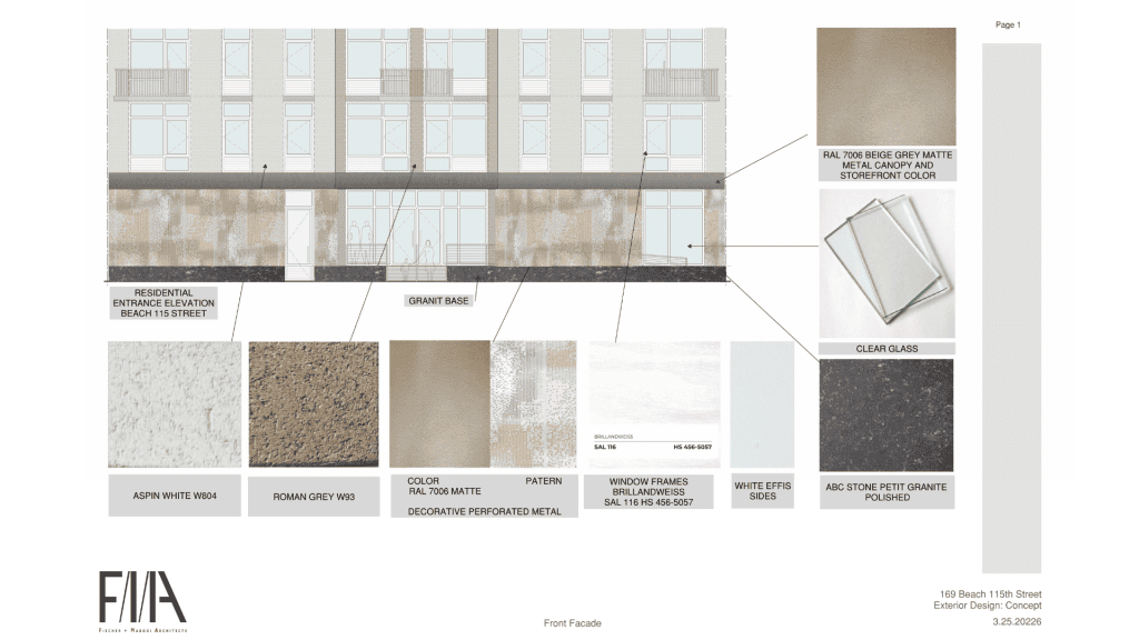 Architectural 3D modeling and drawings for 165 Beach 115th Street development