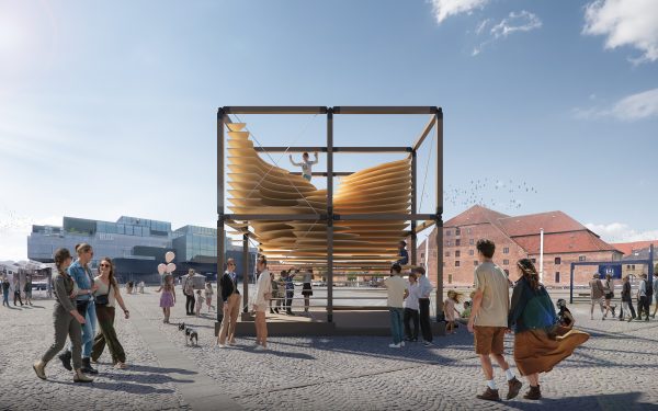 3D visualization of public pavilion exterior rendering Copenhagen